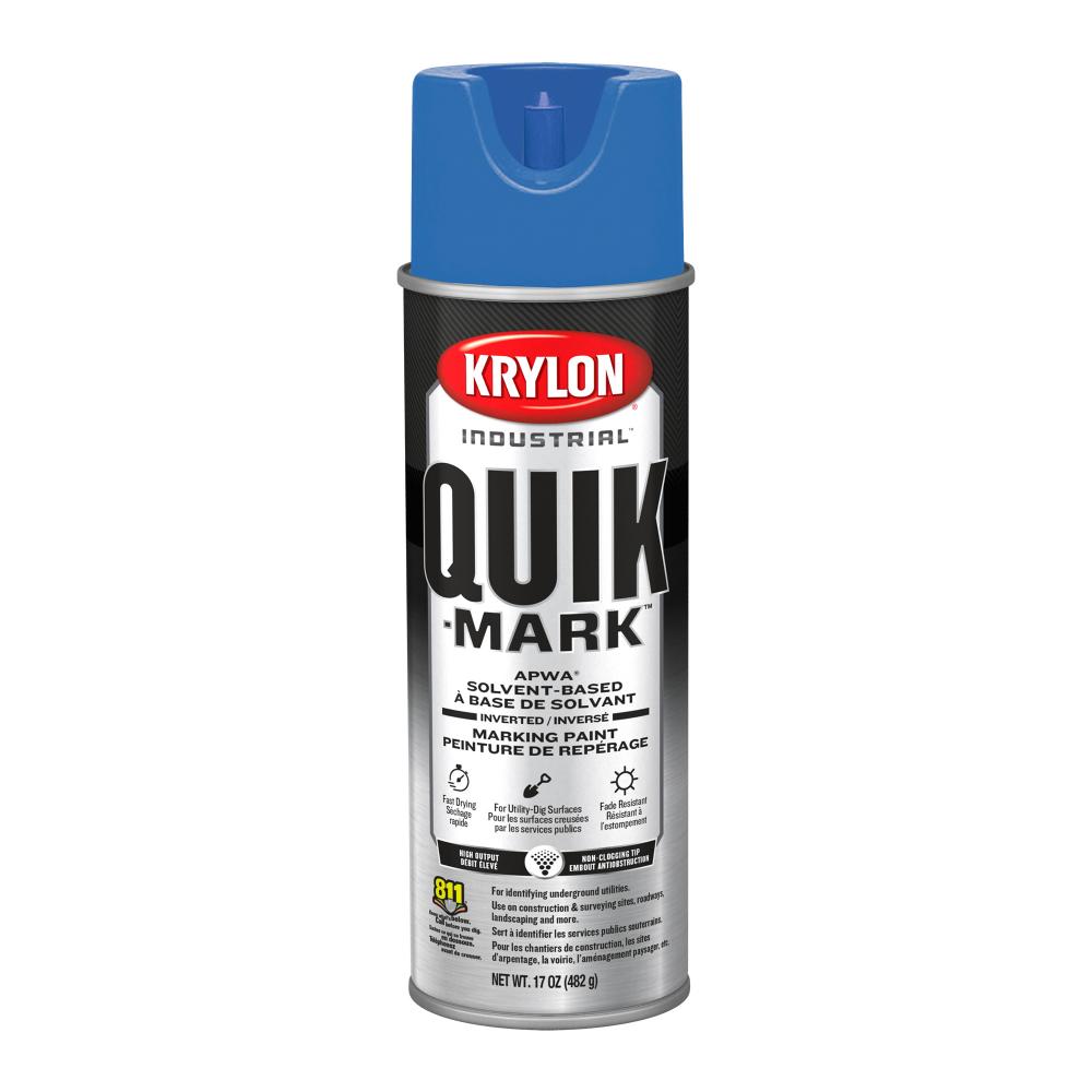 Krylon Industrial Quik-Mark Solvent-Based Inverted Marking Paint, Blue, 17 oz.<span class=' ItemWarning' style='display:block;'>Item is usually in stock, but we&#39;ll be in touch if there&#39;s a problem<br /></span>