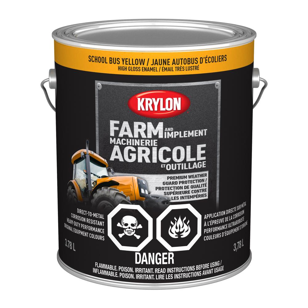 Krylon® Farm & Implement Paint Brush On, High Gloss, School Bus Yellow, 3.78 L<span class=' ItemWarning' style='display:block;'>Item is usually in stock, but we&#39;ll be in touch if there&#39;s a problem<br /></span>