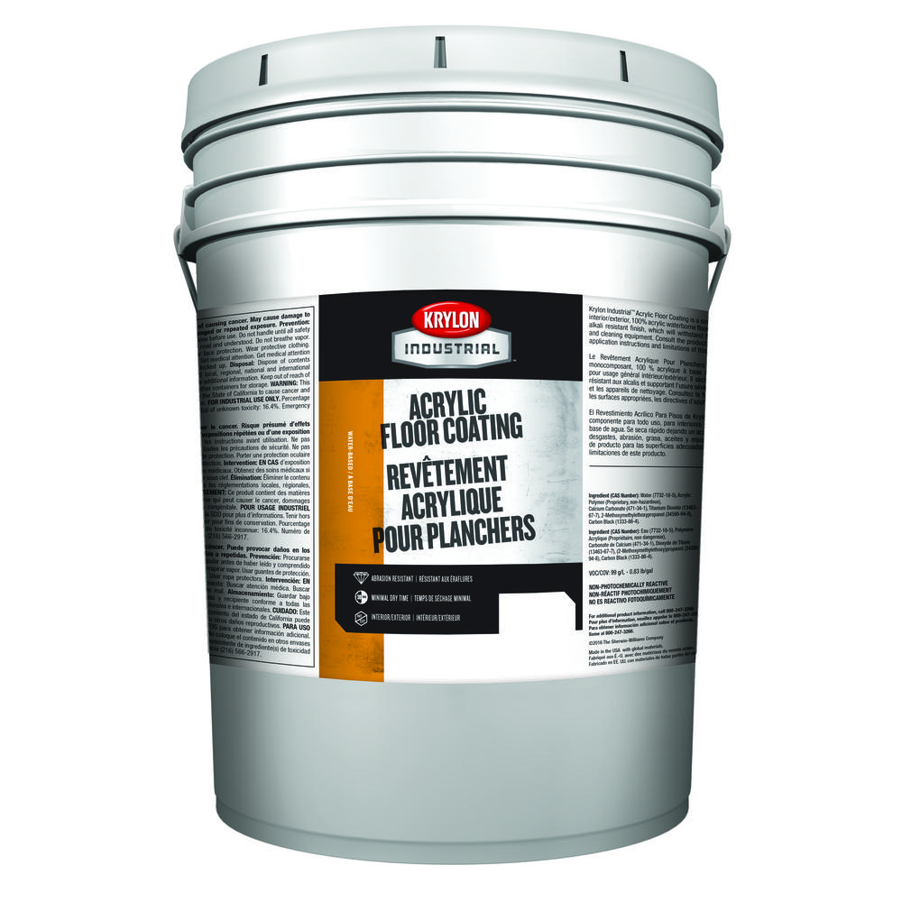 Krylon Industrial Acrylic Floor Coating, Neutral Base, 5 Gallon<span class=' ItemWarning' style='display:block;'>Item is usually in stock, but we&#39;ll be in touch if there&#39;s a problem<br /></span>
