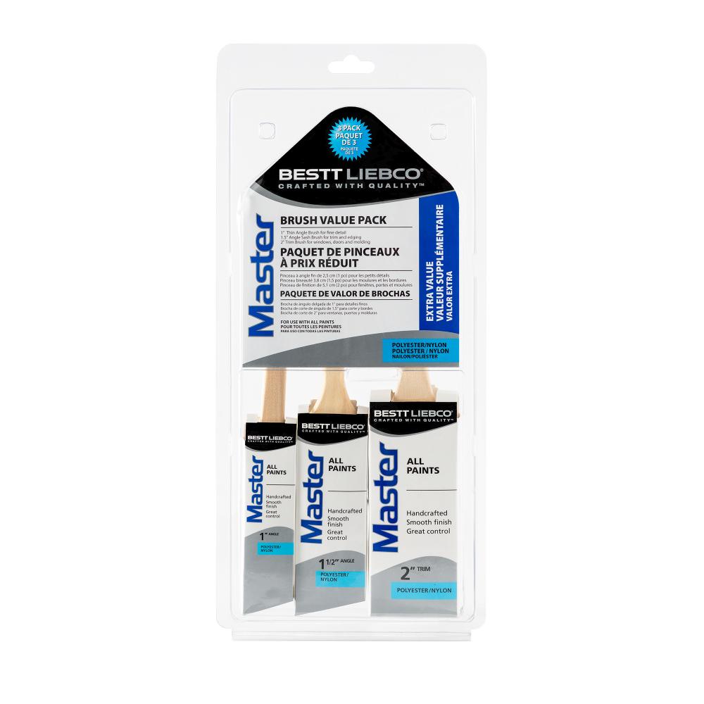 Master Polyester/Nylon Brush Pack - 3 Pack (2&#34; Trim, 1-1/2&#34; Angle, 1&#34; Thin Angle)<span class=' ItemWarning' style='display:block;'>Item is usually in stock, but we&#39;ll be in touch if there&#39;s a problem<br /></span>