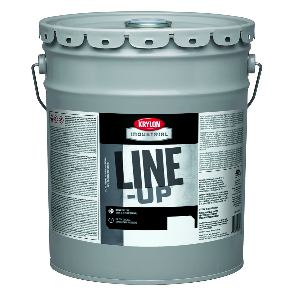 Line-Up Solvent-Based Pavement Striping Paint, Parking Lot White<span class=' ItemWarning' style='display:block;'>Item is usually in stock, but we&#39;ll be in touch if there&#39;s a problem<br /></span>