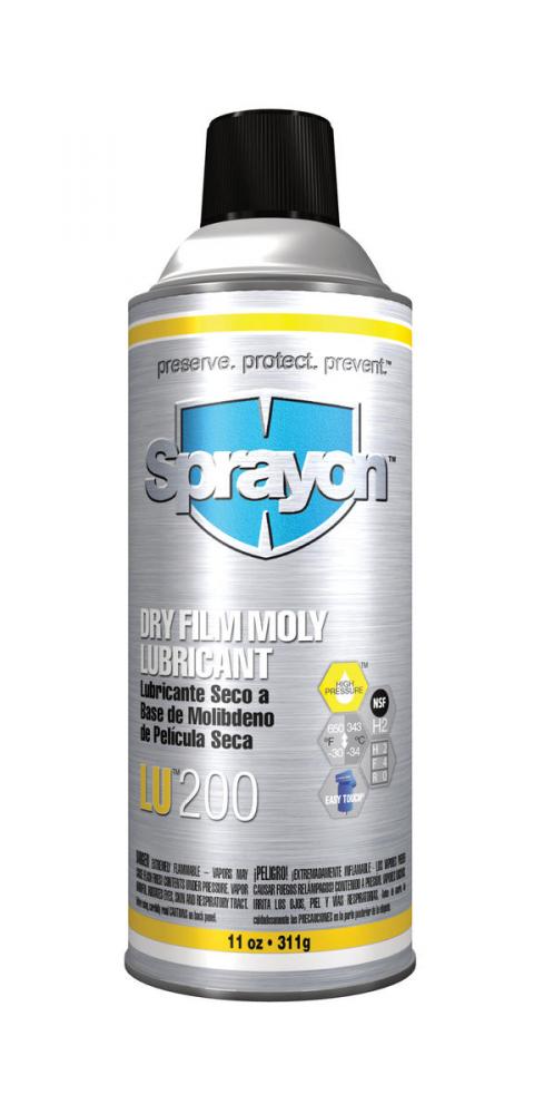 Sprayon LU200 Dry Film Moly Lubricant, 11 oz.<span class=' ItemWarning' style='display:block;'>Item is usually in stock, but we&#39;ll be in touch if there&#39;s a problem<br /></span>