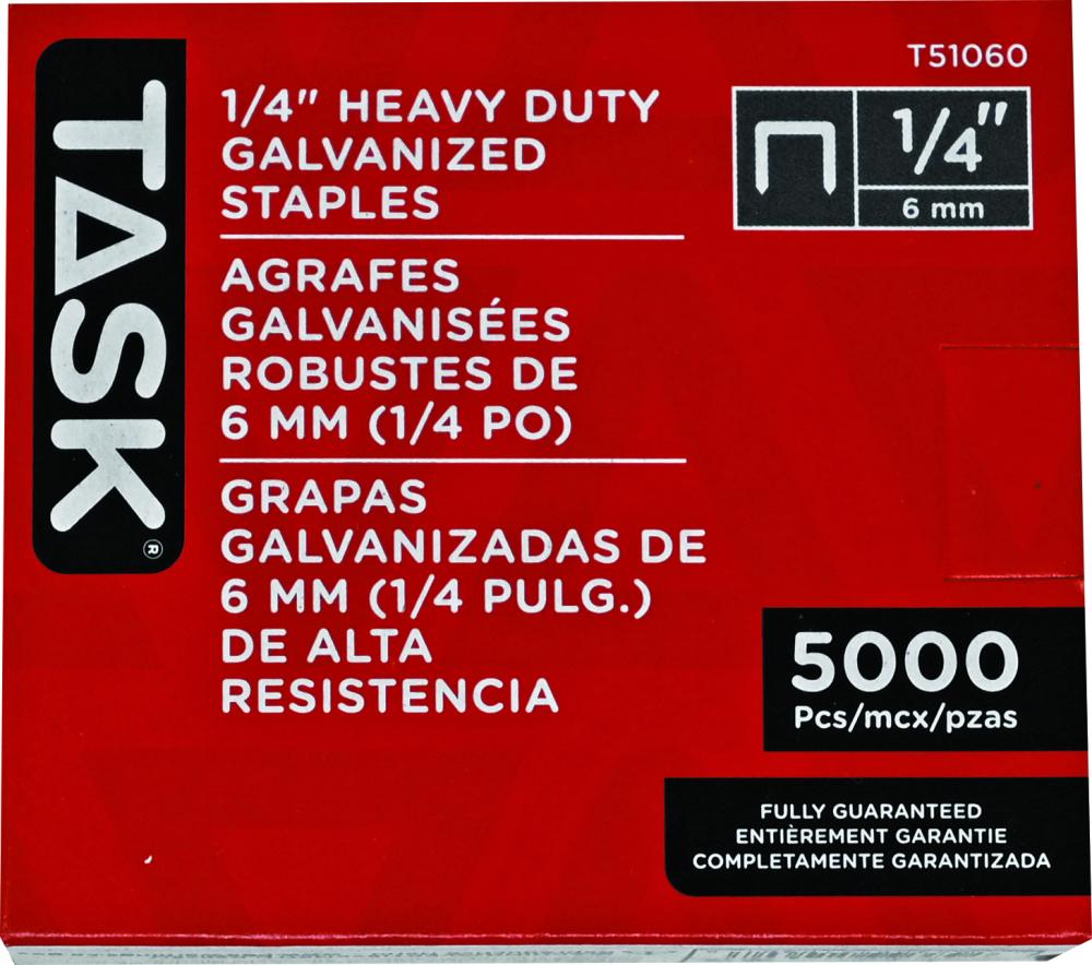 1/4&#34; (6mm) HD GALVANIZED STAPLES - 5000 PCS/COLOR BOX<span class=' ItemWarning' style='display:block;'>Item is usually in stock, but we&#39;ll be in touch if there&#39;s a problem<br /></span>