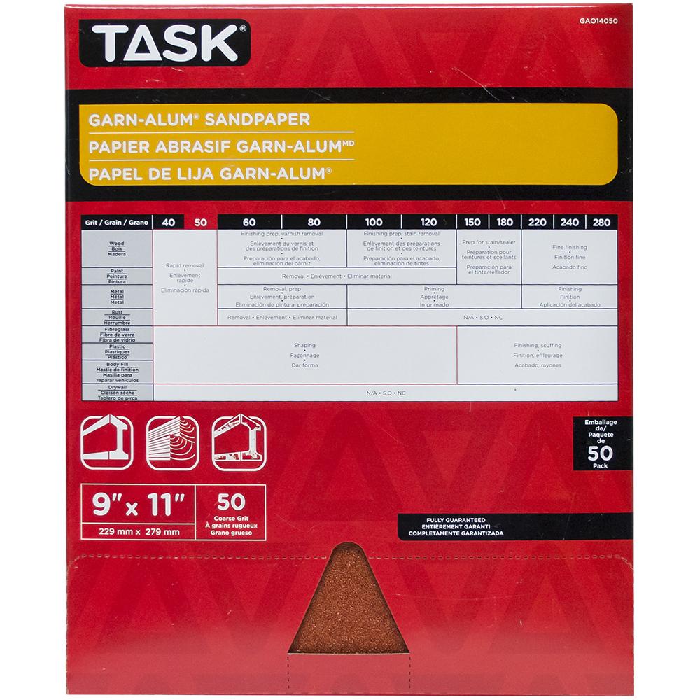 9&#34; x 11&#34; 50 Grit Coarse Garn-Alum Sandpaper - Bulk<span class=' ItemWarning' style='display:block;'>Item is usually in stock, but we&#39;ll be in touch if there&#39;s a problem<br /></span>