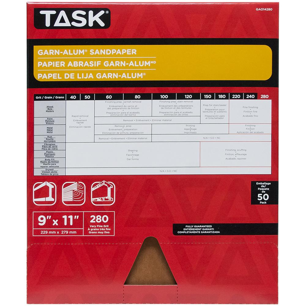 9&#34; x 11&#34; 280 Grit Very Fine Garn-Alum Sandpaper - Bulk<span class=' ItemWarning' style='display:block;'>Item is usually in stock, but we&#39;ll be in touch if there&#39;s a problem<br /></span>