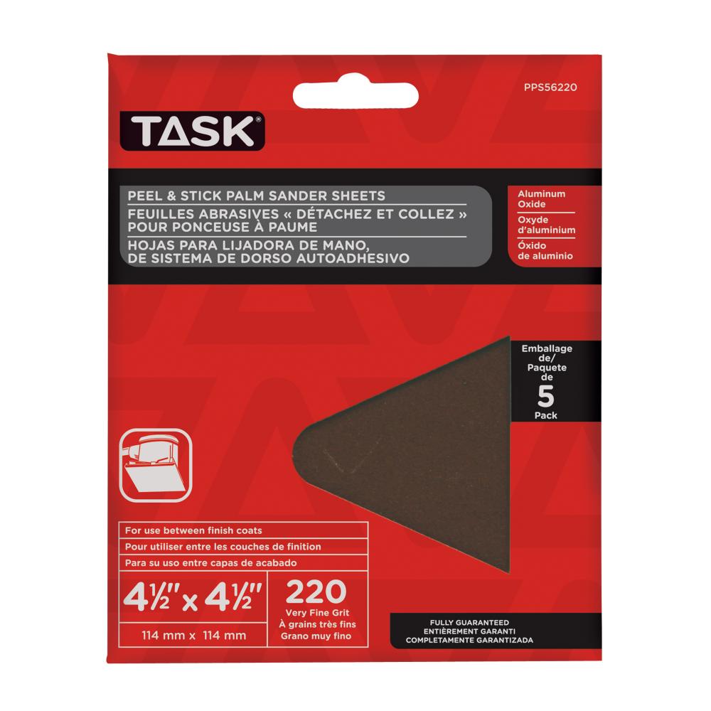 4-1/2&#34; x 4-1/2&#34; Palm Sander 220 Grit Peel & Stick Sanding Sheet - 5/pack<span class=' ItemWarning' style='display:block;'>Item is usually in stock, but we&#39;ll be in touch if there&#39;s a problem<br /></span>
