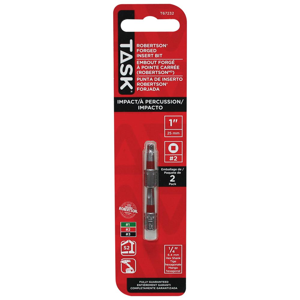#2 ROB 1&#34; IMPACT Driver Bit - 2/pack<span class=' ItemWarning' style='display:block;'>Item is usually in stock, but we&#39;ll be in touch if there&#39;s a problem<br /></span>