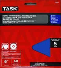 Task Tools T13145 - 6" METAL GRINDING STICK-ON DISC - ALUM ZIRCONIA, 60G - 5/PACK