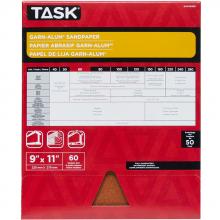 Task Tools GAO14060 - 9" x 11" 60 Grit Medium Garn-Alum Sandpaper - Bulk