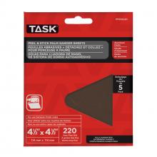 Task Tools PPS56220 - 4-1/2" x 4-1/2" Palm Sander 220 Grit Peel & Stick Sanding Sheet - 5/pack
