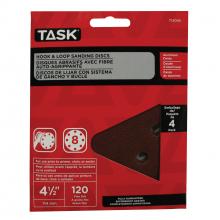 Task Tools T13005 - 4-1/2" 8 Hole 120 Grit Hook & Loop Sanding Discs - 4/pack