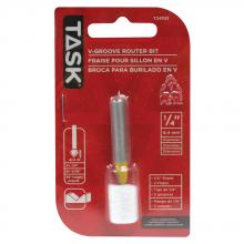Task Tools T24193 - V-Groove 90° 1/4" x 5/16" Carbide Ht. 1/4" Shank Router Bit