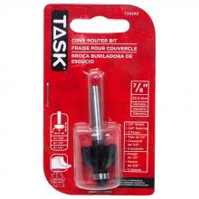 Task Tools T24240 - Cove 3/8" Bearing 7/8" x 1/2" Carbide Ht. 1/4" Radius 1/4" Shank Router Bit