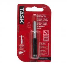Task Tools T24322 - Flush Trim 3/8" x 1" Carbide Ht. 3/8" Bearing 1/4" Shank Router Bit