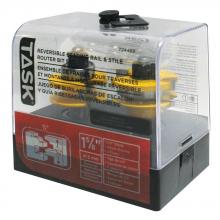Task Tools T24469 - Reversible Rail & Style 22mm Bearing, Bead - 3/8" x 29/32" Carbide Ht. 1/2" Shank Router