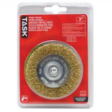 Task Tools T25617 - 3" Fine Brass Coated Steel Crimp Wire Wheel