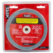 Task Tools T35745 - 6" x 1" 80 Grit 1" Arbor 6" x 1" x 1" arb - Silicon Carbide Grinding Wh-Med.