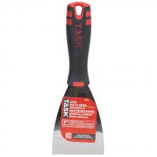Task Tools T37633 - 3" Stiff High Carbon Steel Putty Knife with FlexFit Grip