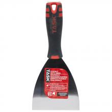 Task Tools T37642 - 4" Flexible High Carbon Steel Putty Knife with FlexFit Grip & Hammer Cap