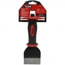 Task Tools T53103 - 9" x 3" Cut Point Brick Mason's Chisel with Hand Guard