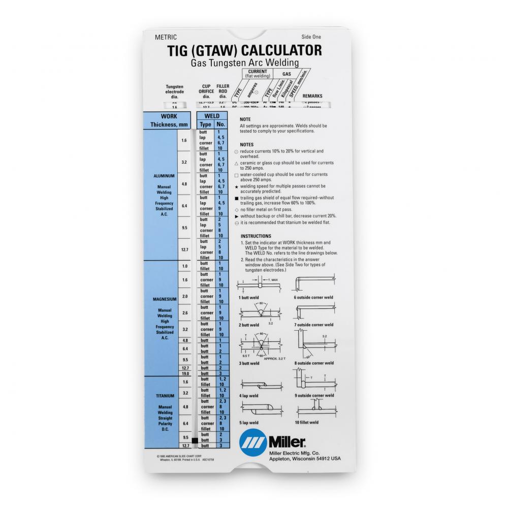 TIG Calculator - Metric<span class=' ItemWarning' style='display:block;'>Item is usually in stock, but we&#39;ll be in touch if there&#39;s a problem<br /></span>
