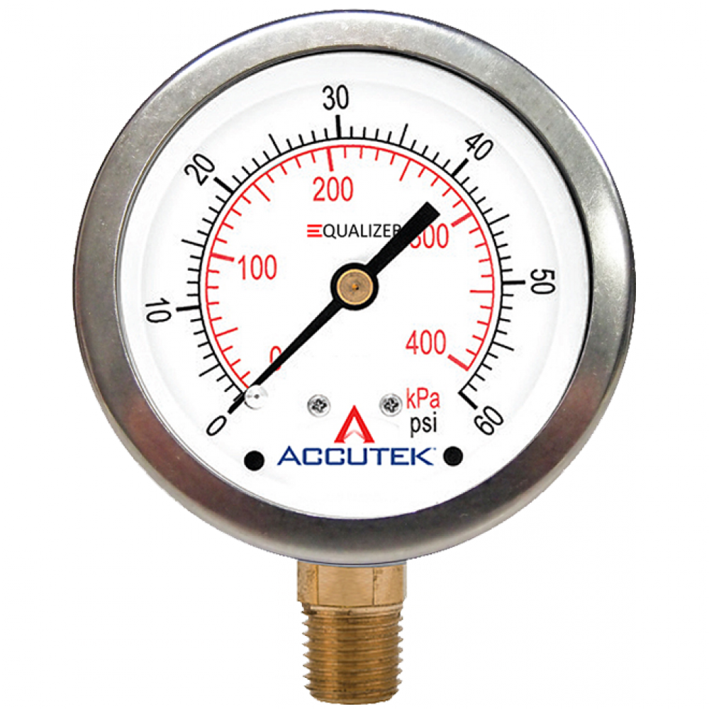 1/4 NPT BRASS STEM MOUNT STAINLESS STEEL EQUALIZER GAUGE<span class=' ItemWarning' style='display:block;'>Item is usually in stock, but we&#39;ll be in touch if there&#39;s a problem<br /></span>