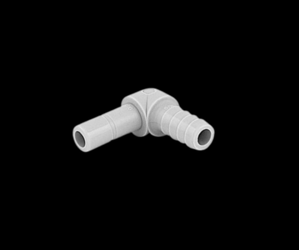 Tube to Hose Elbow 1/4 Stem ODx1/4 Hose ID<span class=' ItemWarning' style='display:block;'>Item is usually in stock, but we&#39;ll be in touch if there&#39;s a problem<br /></span>