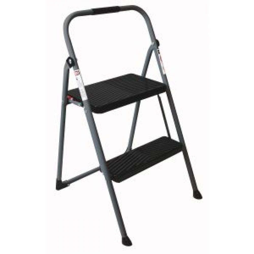 S222GY-6 OPP 2-Step Type II Black/Gray Steel Step Stool<span class=' ItemWarning' style='display:block;'>Item is usually in stock, but we&#39;ll be in touch if there&#39;s a problem<br /></span>