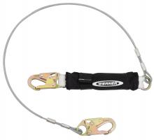 Werner Fall Protection C361120LE - C361120LE Single Leg Cable Leading Edge Lanyard (DCELL Shock Pack, 1/4in Vinyl C