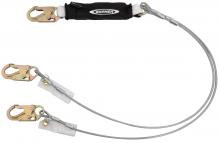 Werner Fall Protection C461120LE - C461120LE Twin Leg Cable Leading Edge Lanyard (DCELL Shock Pack, 1/4in Vinyl Coa