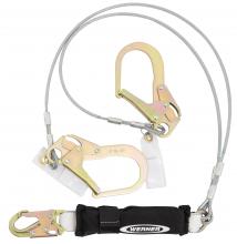 Werner Fall Protection C461220LE - C461220LE Twin Leg Cable Leading Edge Lanyard (DCELL Shock Pack, 1/4in Vinyl Coa