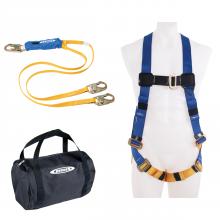 Werner Fall Protection K121043 - Aerial Kit with BaseWear Std Harness, 6ft DeCoil Dual Leg Lanyard