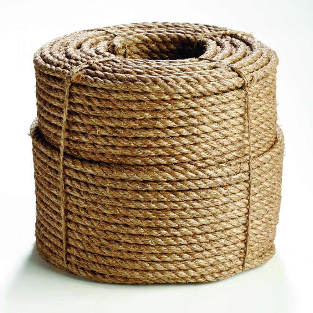 Three Strand Natural Fiber Manila Rope 100 ft.<span class=' ItemWarning' style='display:block;'>Item is usually in stock, but we&#39;ll be in touch if there&#39;s a problem<br /></span>