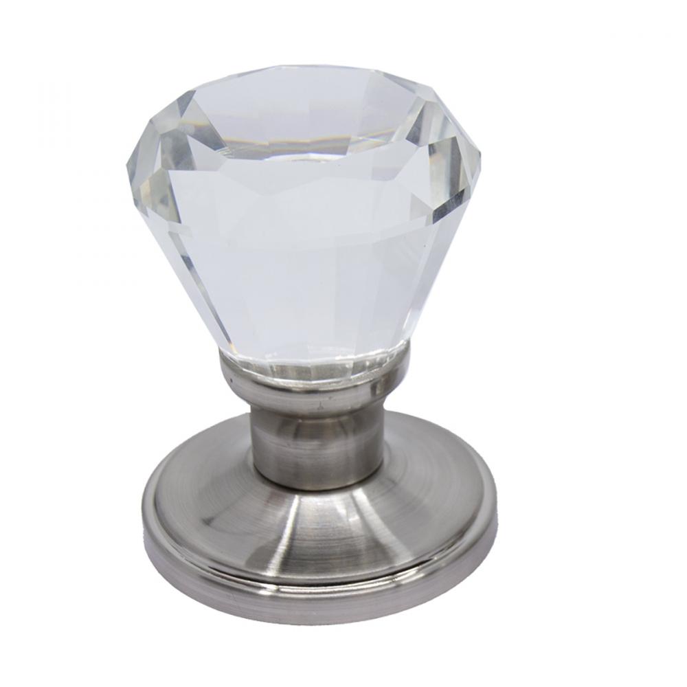 Door Knob Crystal Diamond Dummy Satin Nickel<span class=' ItemWarning' style='display:block;'>Item is usually in stock, but we&#39;ll be in touch if there&#39;s a problem<br /></span>