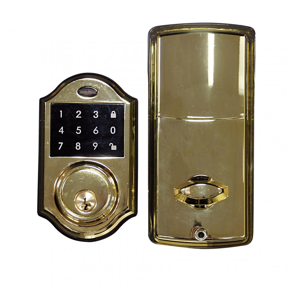 Ornate Electronic Deadbolt Polish Brass<span class=' ItemWarning' style='display:block;'>Item is usually in stock, but we&#39;ll be in touch if there&#39;s a problem<br /></span>
