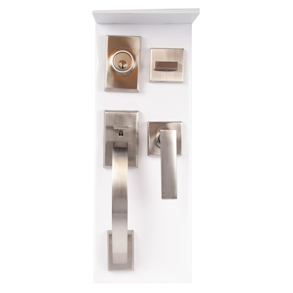 Door Lock Grip Square Satin Nickel (Zinc Alloy)<span class=' ItemWarning' style='display:block;'>Item is usually in stock, but we&#39;ll be in touch if there&#39;s a problem<br /></span>