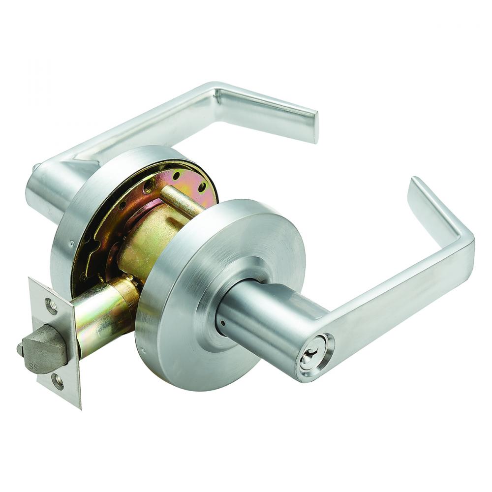 Door Lock Lever Set Classroom Satin Chrome (Commercial) Bent Handle<span class=' ItemWarning' style='display:block;'>Item is usually in stock, but we&#39;ll be in touch if there&#39;s a problem<br /></span>