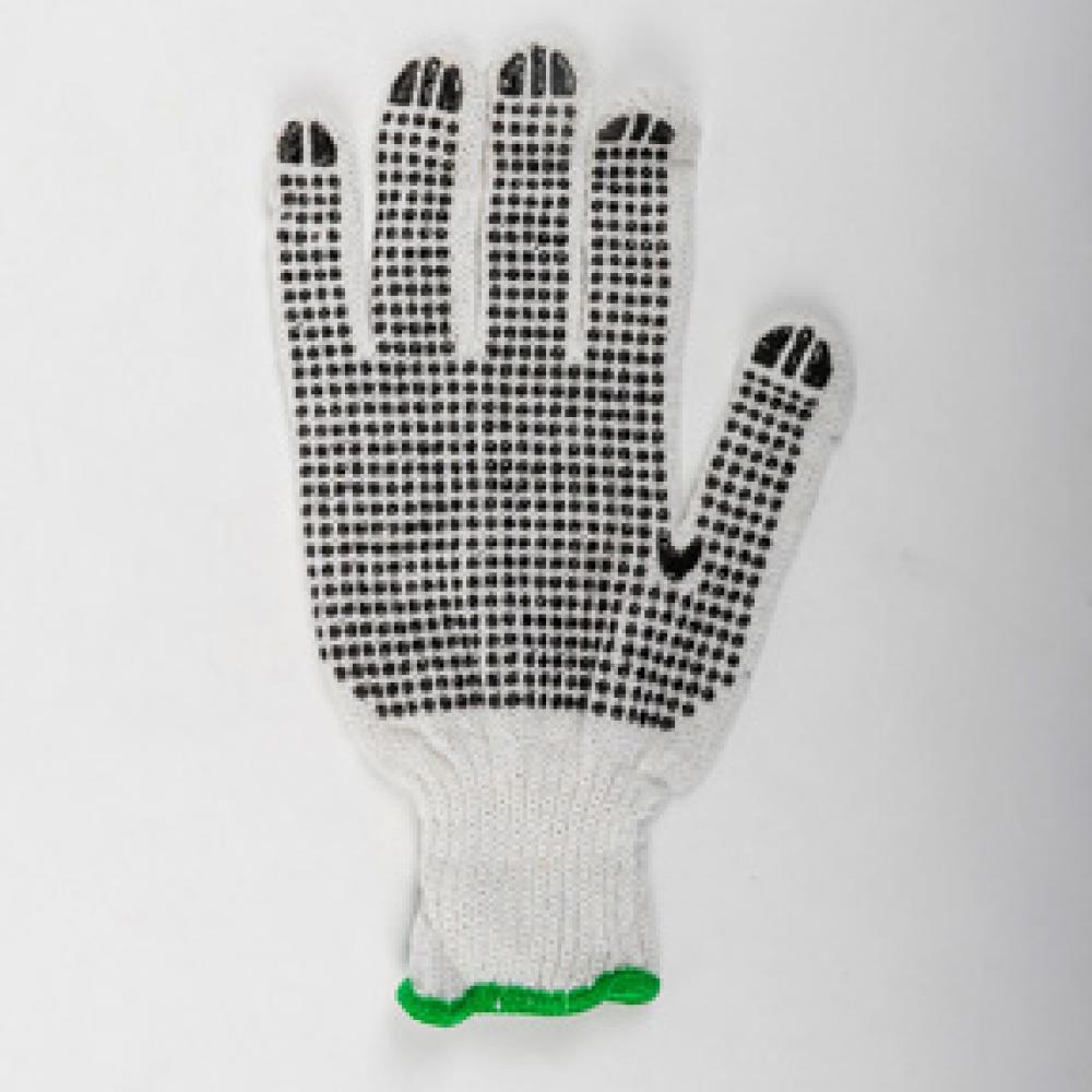 1dz. Knitted Poly/Cotton Gloves White With Black PVC Dots (L)<span class=' ItemWarning' style='display:block;'>Item is usually in stock, but we&#39;ll be in touch if there&#39;s a problem<br /></span>