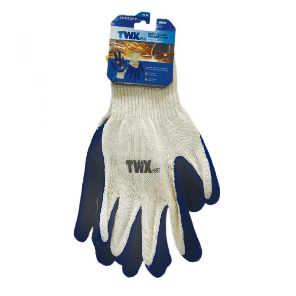 1dz. Knitted Cotton Gloves White With Nitrile Palm Blue (OSFA)<span class=' ItemWarning' style='display:block;'>Item is usually in stock, but we&#39;ll be in touch if there&#39;s a problem<br /></span>