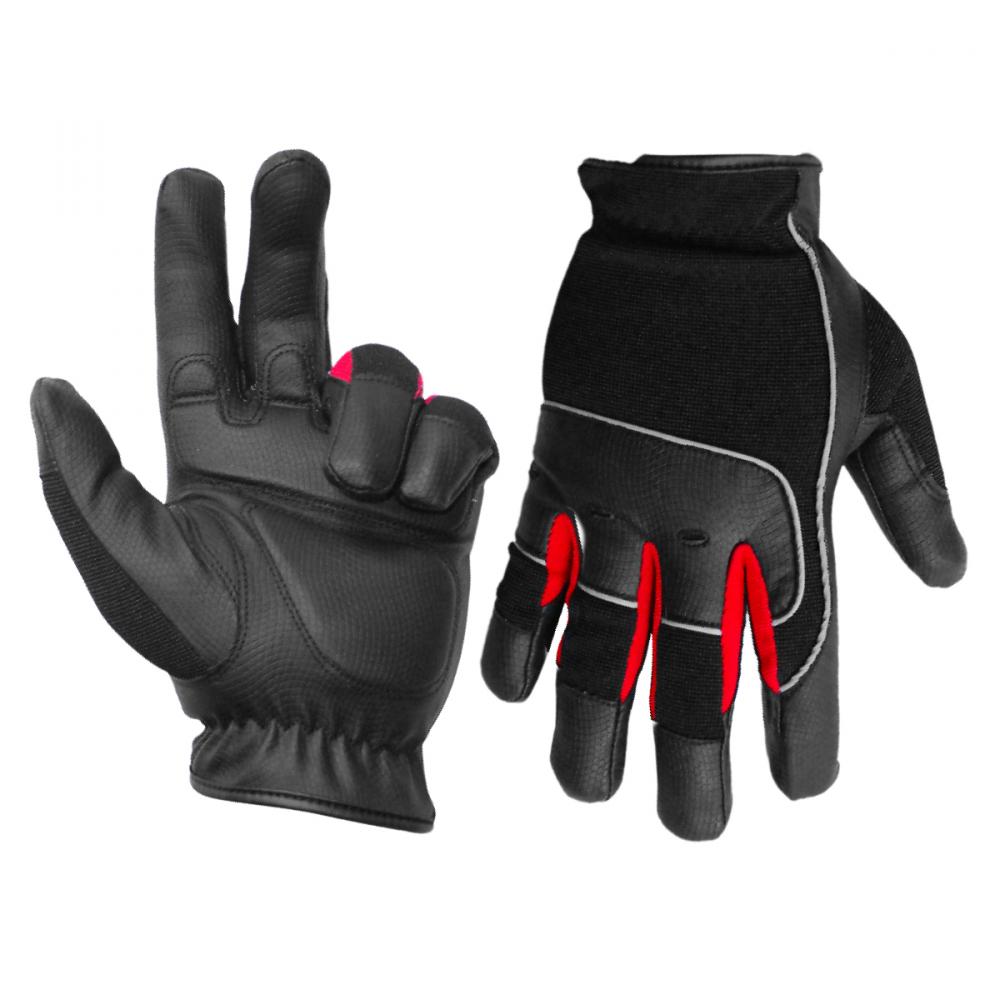 1 Pair Contractor Gloves Anti-Vibe Black/Red With PU Palm Black (L)<span class=' ItemWarning' style='display:block;'>Item is usually in stock, but we&#39;ll be in touch if there&#39;s a problem<br /></span>