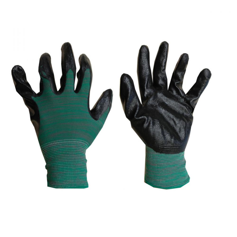 1dz. Knitted Polyester Gloves Green With Black Nitrile Palm (M)<span class=' ItemWarning' style='display:block;'>Item is usually in stock, but we&#39;ll be in touch if there&#39;s a problem<br /></span>