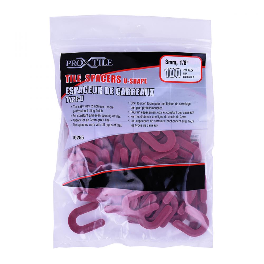 Tile Spacers U-Type 3mm (1/8in) 100PC<span class=' ItemWarning' style='display:block;'>Item is usually in stock, but we&#39;ll be in touch if there&#39;s a problem<br /></span>