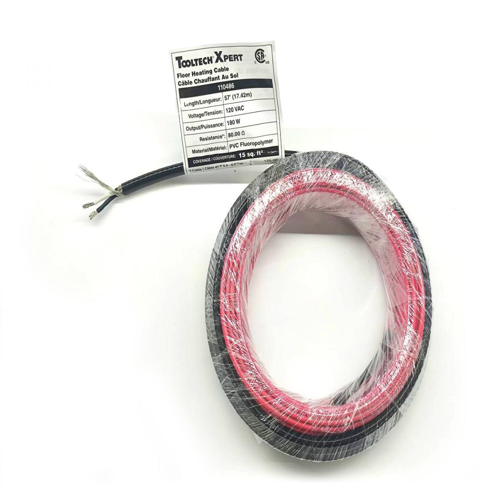 Floor Heating Cable 120V 57ft (17.42m) 180W<span class=' ItemWarning' style='display:block;'>Item is usually in stock, but we&#39;ll be in touch if there&#39;s a problem<br /></span>
