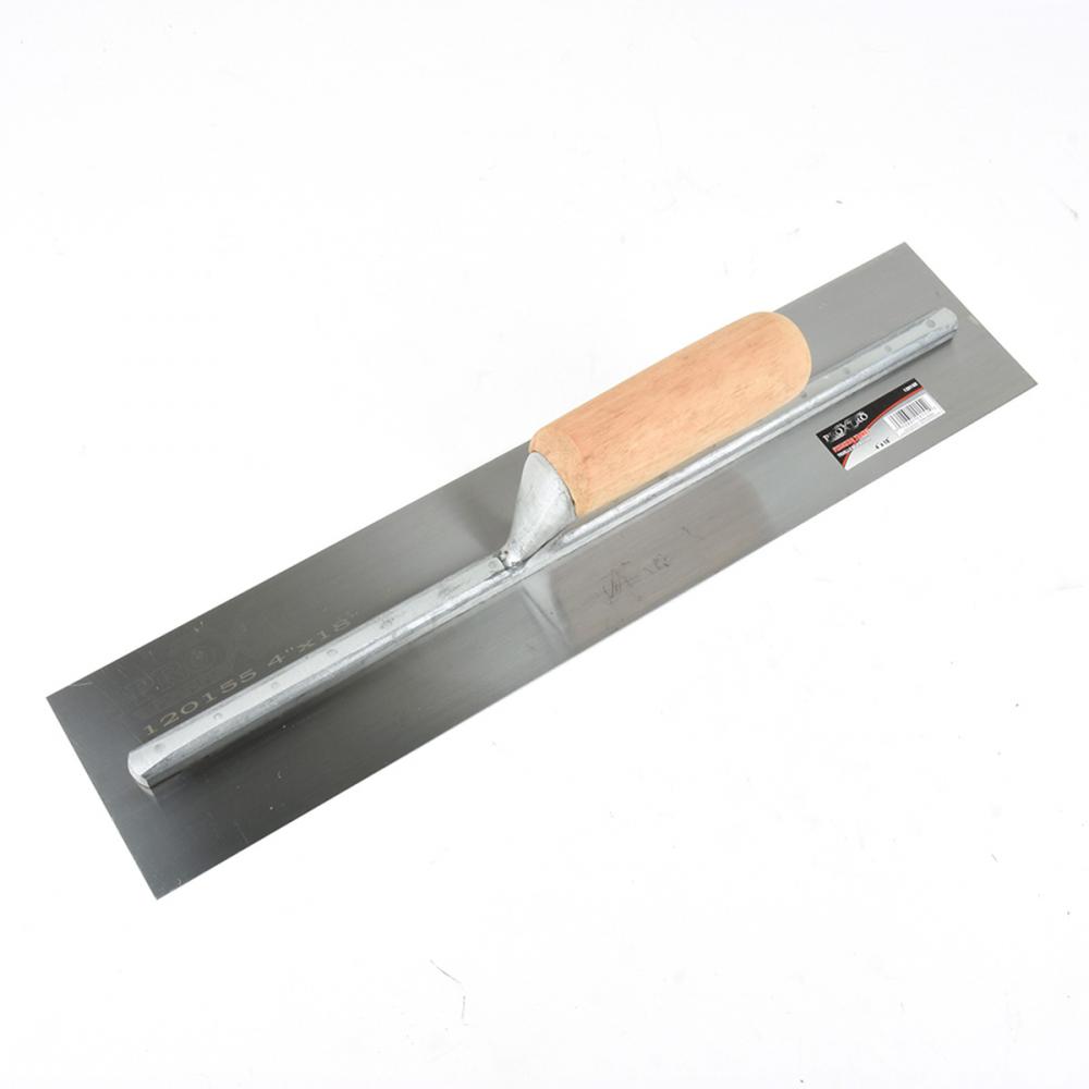 Trowel Finishing 4in x 18in Wooden Handle<span class=' ItemWarning' style='display:block;'>Item is usually in stock, but we&#39;ll be in touch if there&#39;s a problem<br /></span>
