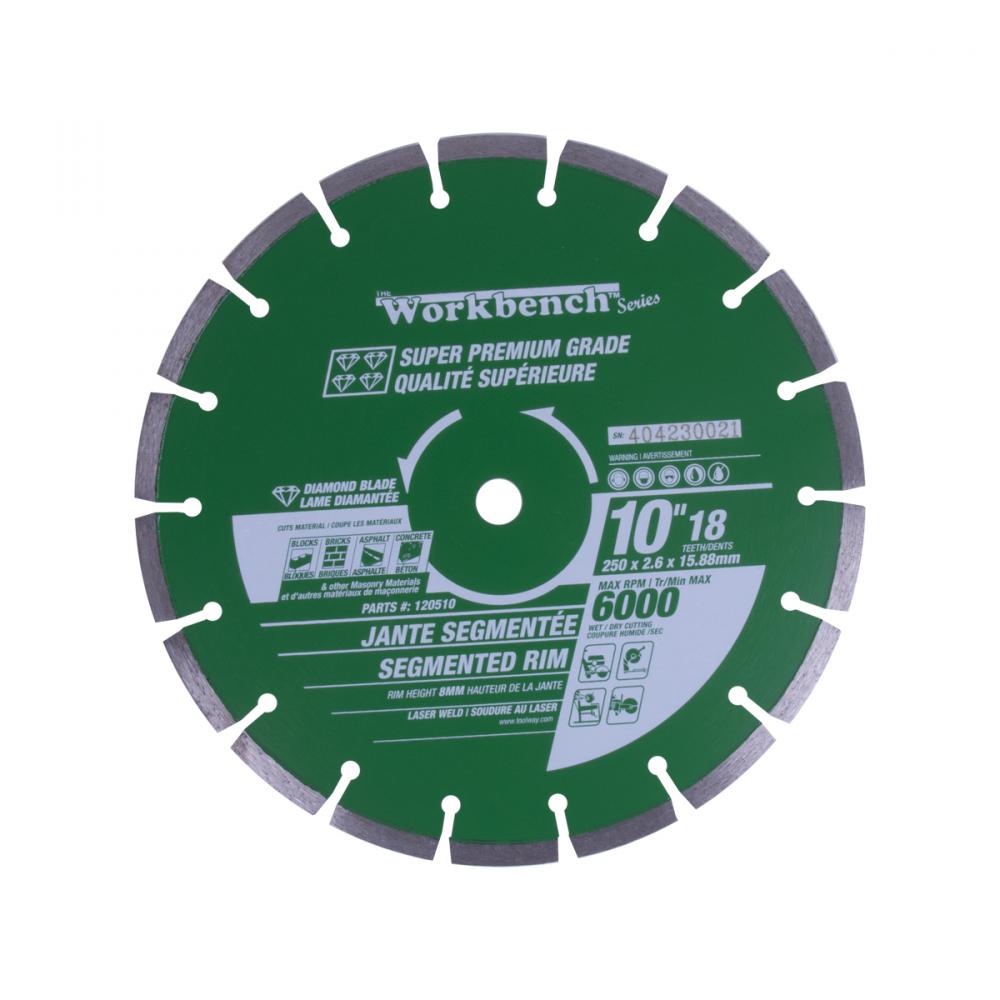 Blade 10in Laser Weld Segmented Diamond<span class=' ItemWarning' style='display:block;'>Item is usually in stock, but we&#39;ll be in touch if there&#39;s a problem<br /></span>