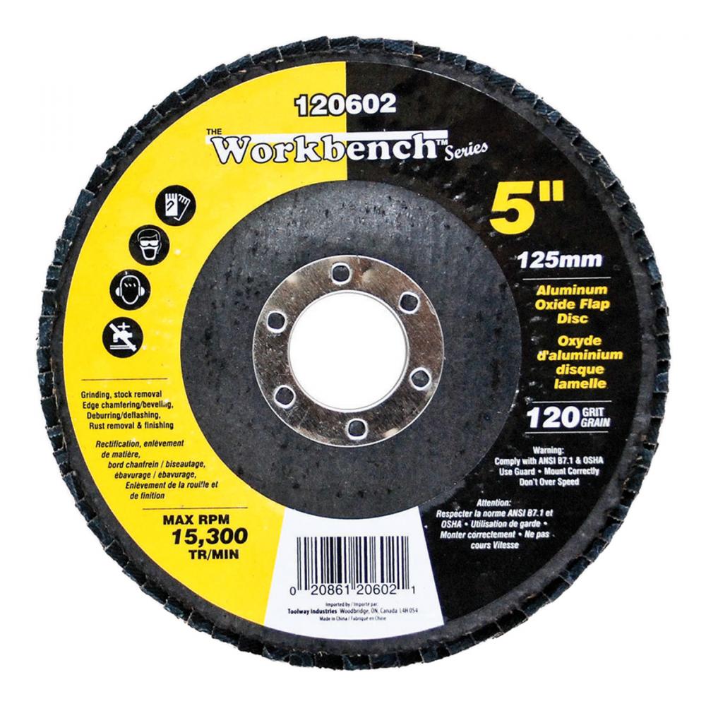 Flap Disc 5in Alum Oxide 120Grit<span class=' ItemWarning' style='display:block;'>Item is usually in stock, but we&#39;ll be in touch if there&#39;s a problem<br /></span>