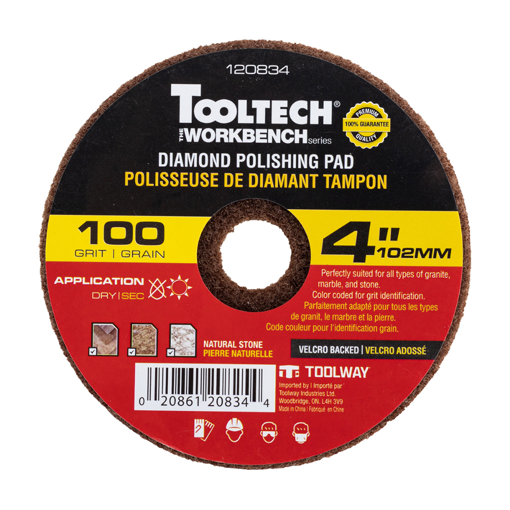 10Pc Diamond Dry Polishing Pad 4in 100grit<span class=' ItemWarning' style='display:block;'>Item is usually in stock, but we&#39;ll be in touch if there&#39;s a problem<br /></span>