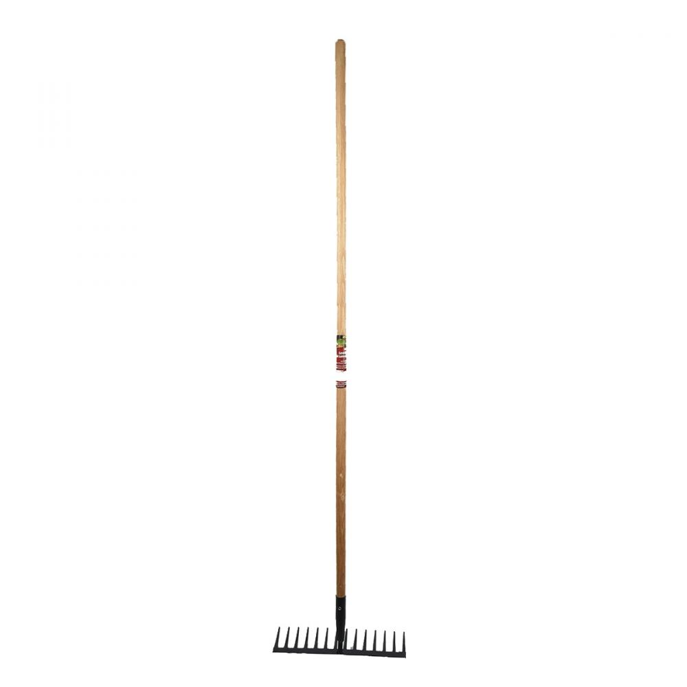 Asphalt Levelling Rake 56-1/2in 14-Carbon Steel Tine Hardwood  Handle<span class=' ItemWarning' style='display:block;'>Item is usually in stock, but we&#39;ll be in touch if there&#39;s a problem<br /></span>