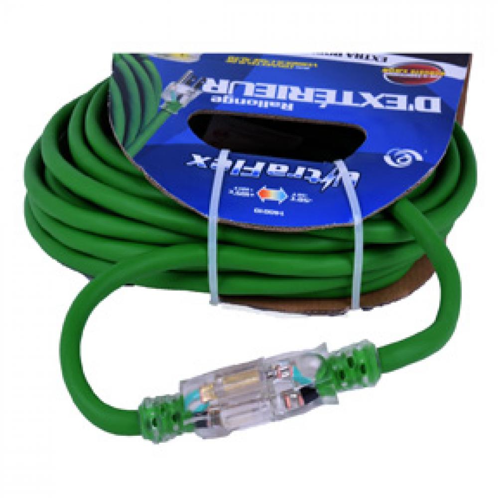 Extension Cord Outdoor SJEOW 12/3 Lighted Single Tap Green 30ft<span class=' ItemWarning' style='display:block;'>Item is usually in stock, but we&#39;ll be in touch if there&#39;s a problem<br /></span>