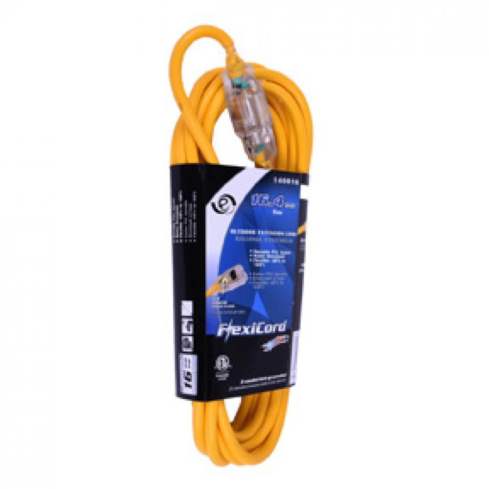 Extension Cord Outdoor SJTW 16/3 Lighted Single Tap Yellow15ft/4.57m<span class=' ItemWarning' style='display:block;'>Item is usually in stock, but we&#39;ll be in touch if there&#39;s a problem<br /></span>